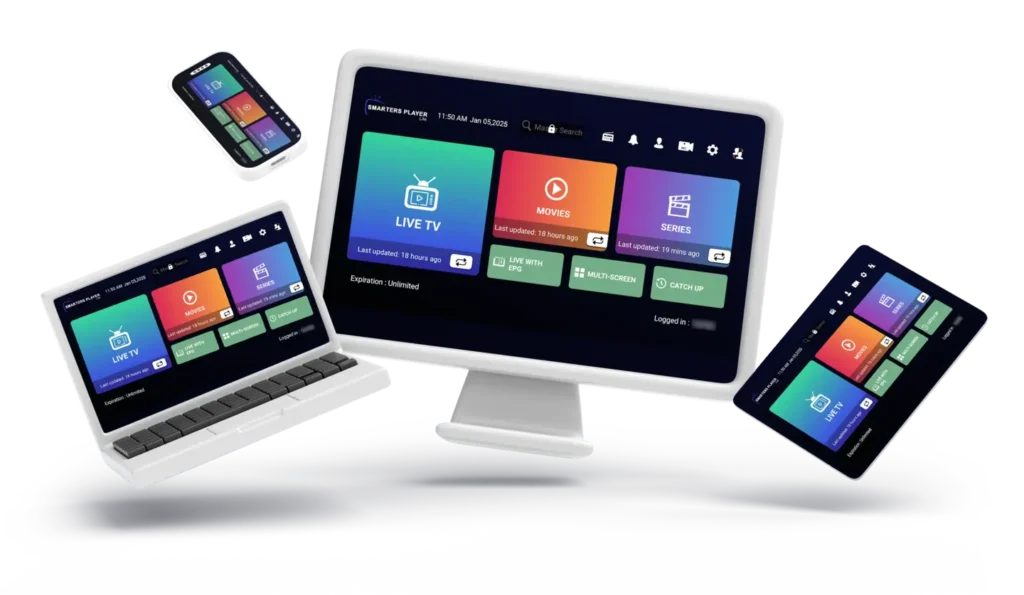 Smarters Player Lite App auf mehreren Geräten