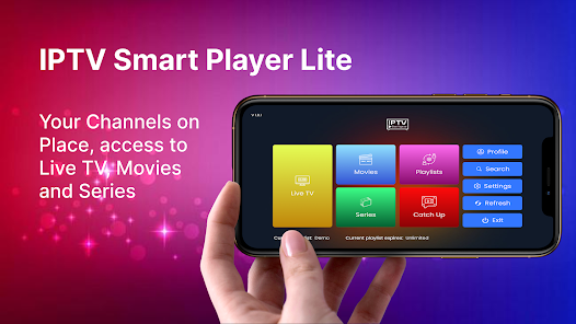 Smarters Player Lite Oberfläche auf dem Smartphone